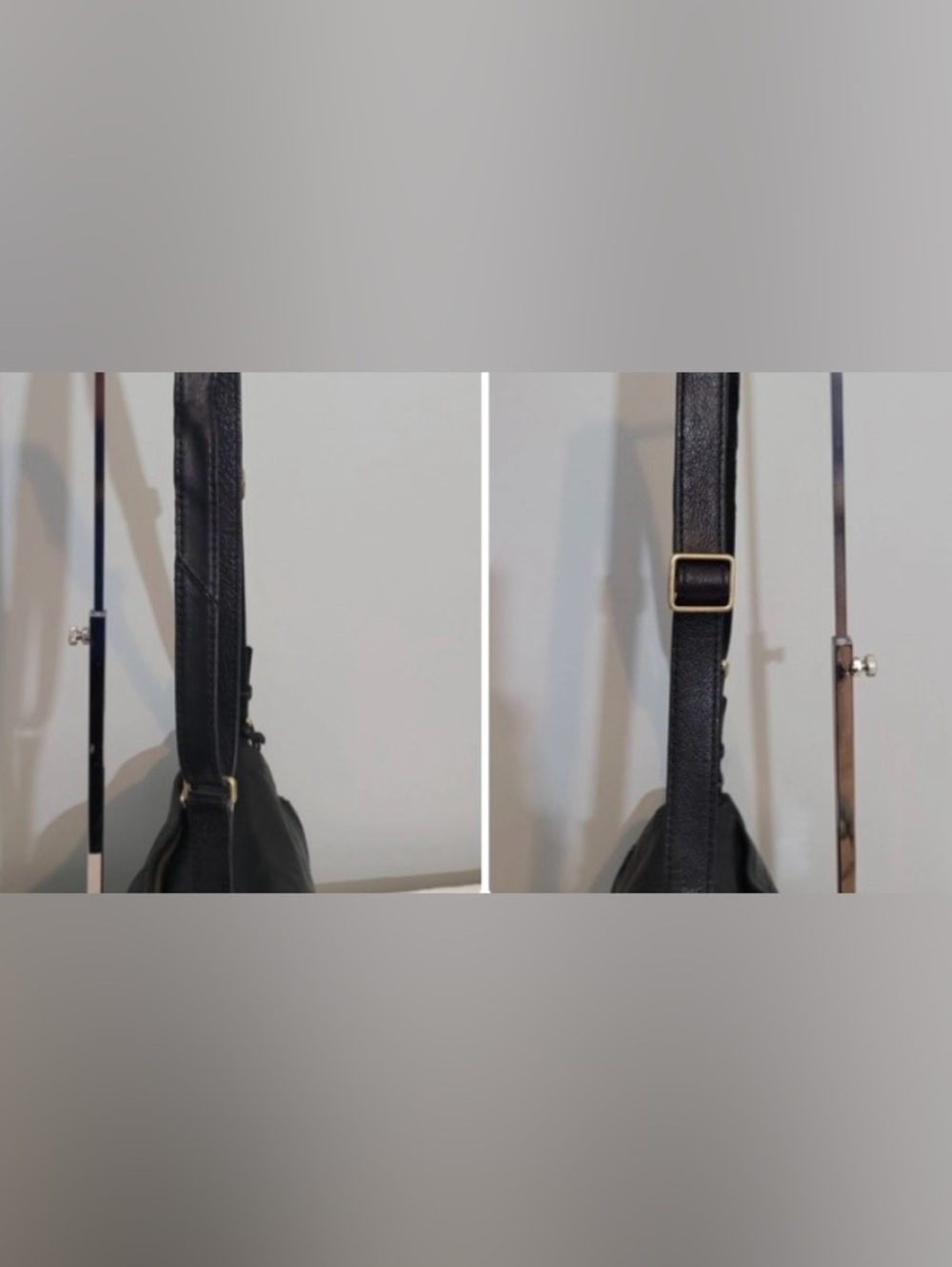 Fossil Peyton Black Leather Crossbody Shoulder Bag Souble Flap - Picture 9 of 16